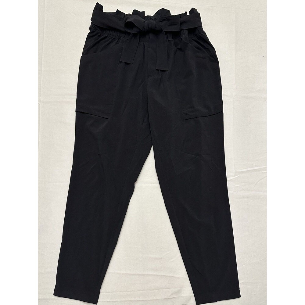 Athleta Skyline Pant Black Paperbag Waist Tie Trousers Size 10 Casual Travel